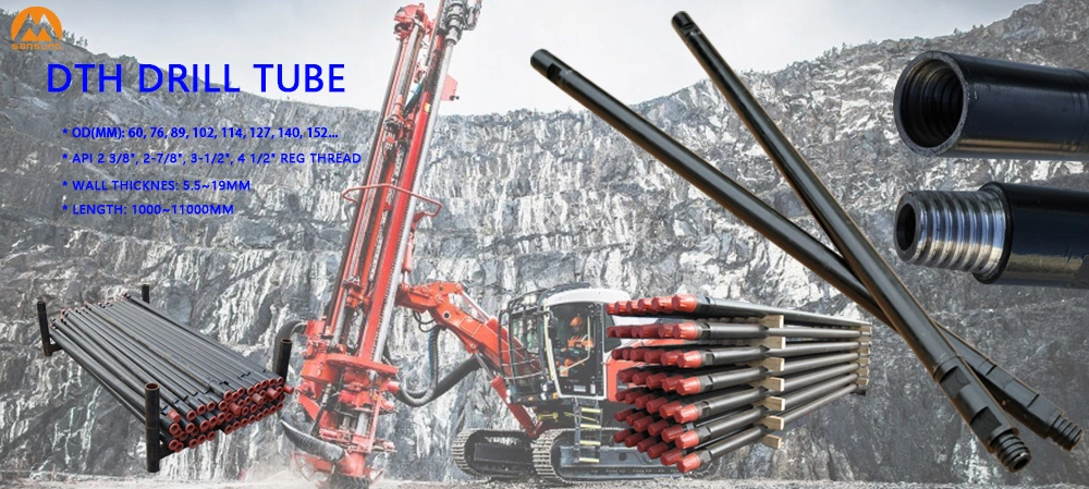 API 2 3/8" 2-7/8" 3-1/2" 4 1/2" Reg DTH Drill String Rod Drill Pipe Drill Tube with Wrench Flat